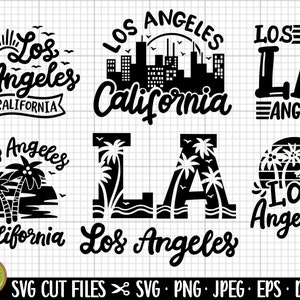 los angeles svg bundle cricut, los angeles svg png eps dxf jpg jpeg cut files