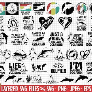 Delphin svg png eps dxf Clipart Delphin Vektorsilhouette freie kommerzielle Nutzung Cricut geschnitten Datei-Bundle