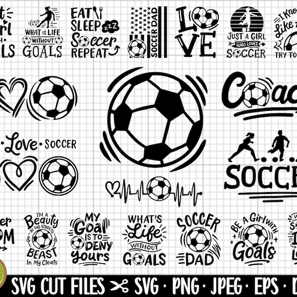 fútbol svg paquete fútbol png paquete reproductor de fútbol svg paquete jugador de fútbol png paquete cricut cortar archivos uso comercial gratuito