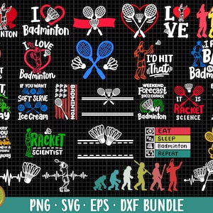 badminton png bundle sublimination badminton svg bundle cricut cut files badminton eps dxf silhouette clipart free commercial use