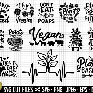 vegan svg png bundle cricut