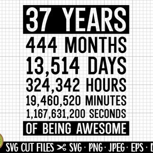 37th birthday svg 37 years old svg 37th birthday png