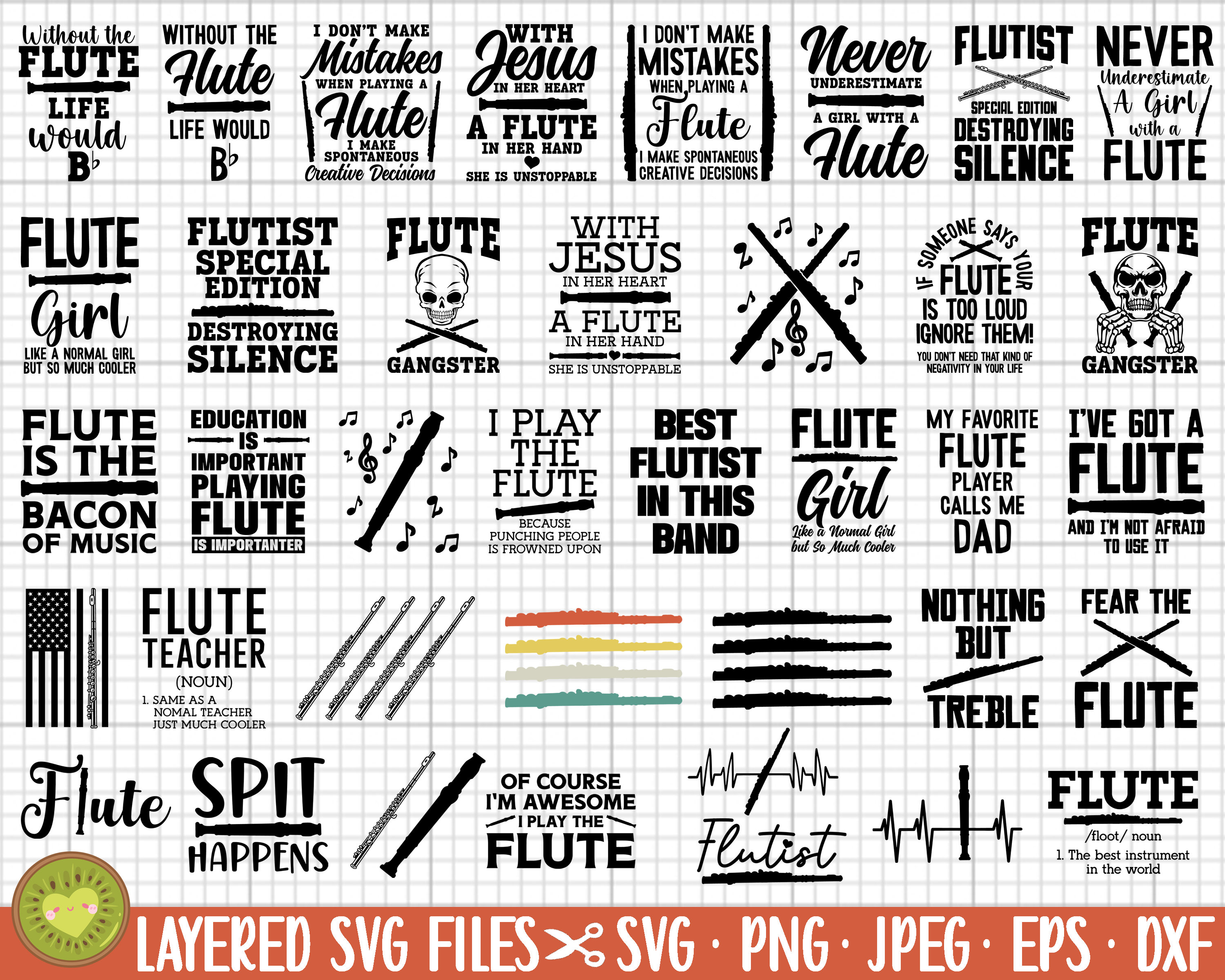 Flute Svg Bundle Cricut Cut File for Shirts Free Commercial - Etsy UK