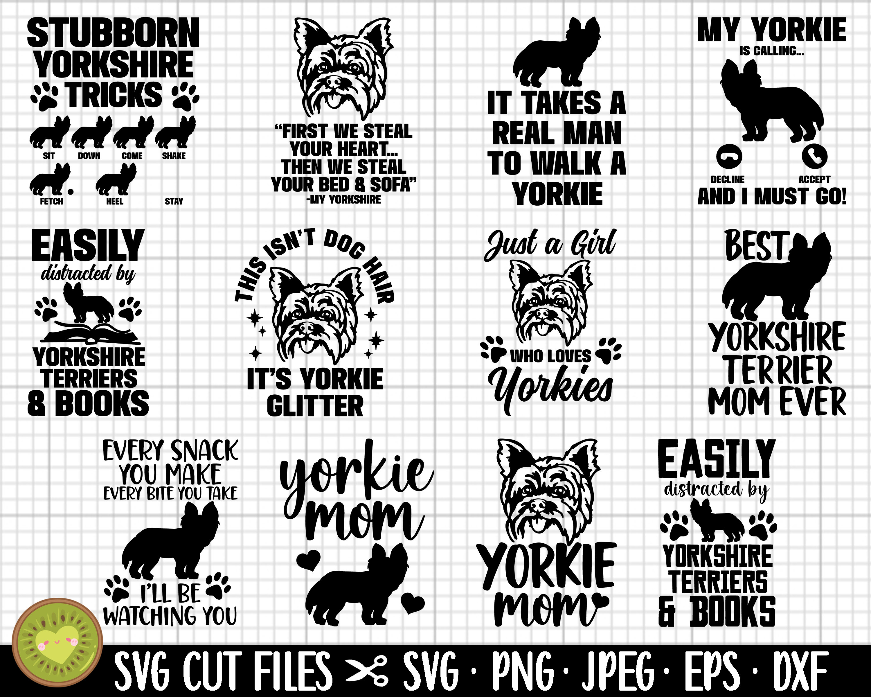 Yorkie Svg File Yorkshire Terrier Svg Bundle Yorkie Svg Bundle Yorkshire Terrier Png ...