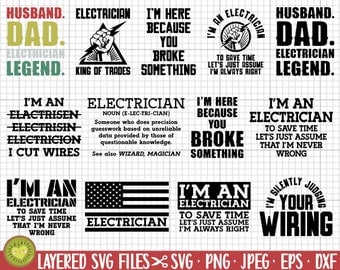 electrician svg bundle cricut cut files for shirts electrician png bundle shirt designs electrician svg png cut files free commercial use