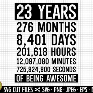 23rd birthday svg 23 years old svg 23rd birthday png