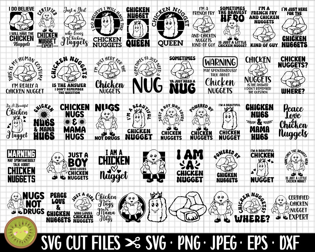 Chicken Nuggets Svg Bundle Cricut Cut Files Free Commercial Use Chicken