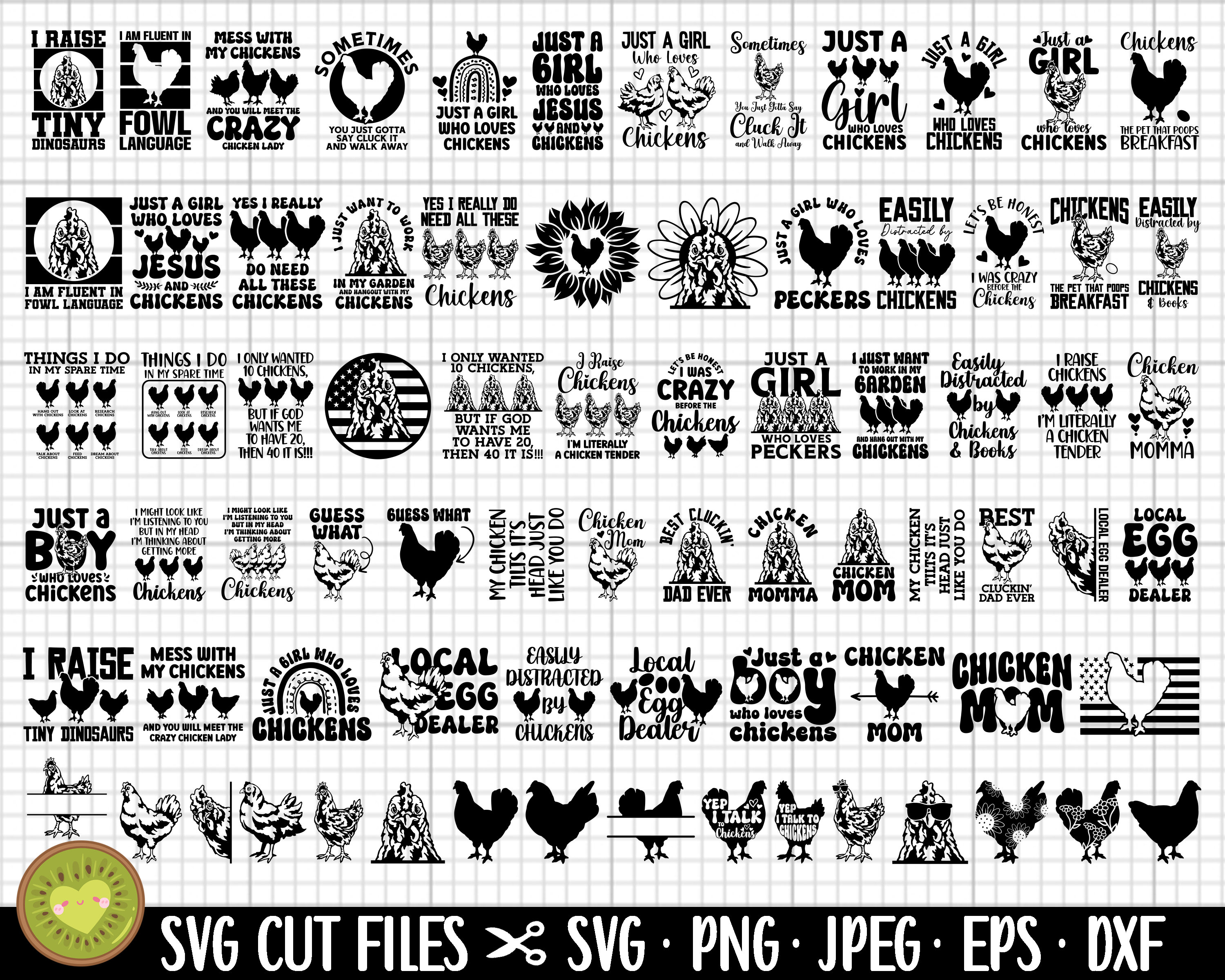 chicken svg chicken png chicken svg cut file cricut chicken png sublimation eps dxf jpg vector clipart chicken shirt design bundle