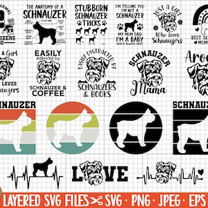 schnauzer svg bundel schnauzer png bundel schnauzer clipart bundel schnauzer shirt ontwerp bundel gratis commercieel gebruik cricut gesneden bestanden vector
