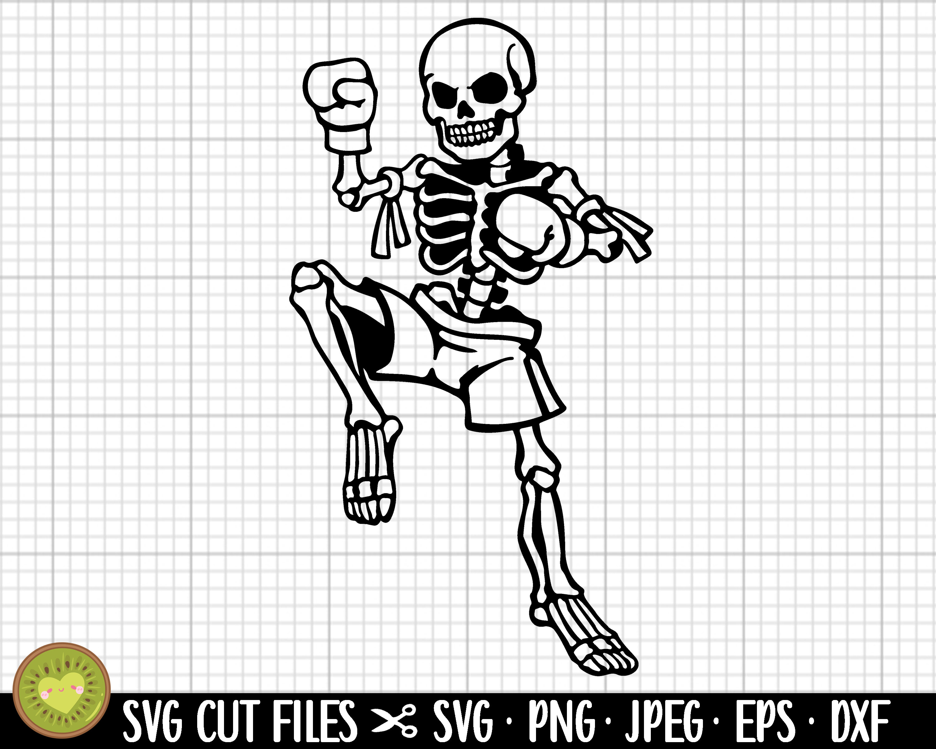 Pumpkin And Skeleton Halloween Print Muay Thai Boxing Shorts main image 1