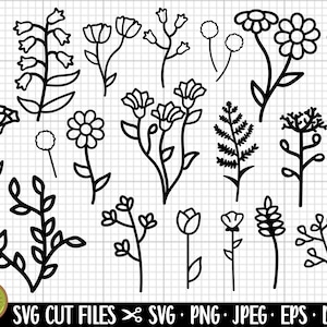 flower svg bundle for cricut flower svg file bundle flower png bundle free commercial use flower eps dxf jpeg jpg
