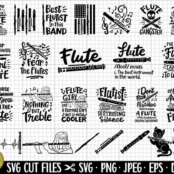 flute svg bundle flute png bundle