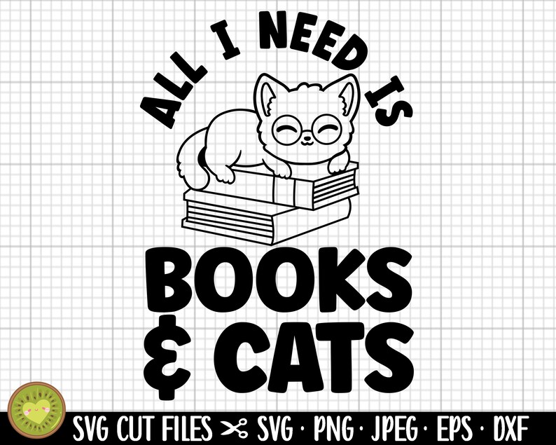 Cat and Book Lover Svg Etsy