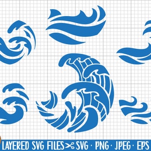 Bundle svg vagues pour cricut Bundle svg vague coupé des fichiers pour machine de découpe cricut vague png bundle vague clipart vague utilisation commerciale
