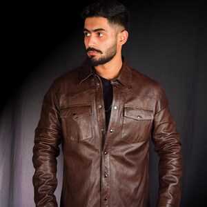 Genuine leather shirt online