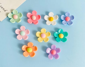 9pcs/set Colorful Flower Fridge Magnets, DIY Resin Floral Refrigerator Magnets, Notice Board Magnet, Office Supplies, Housewarming Gifts