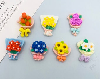 Girlish Flower Fridge Magnets, Cute Floral Refrigerator Magnets, Resin Bouquet Magnets for Girls, Decoreative Magnets, Best Gift for Friends