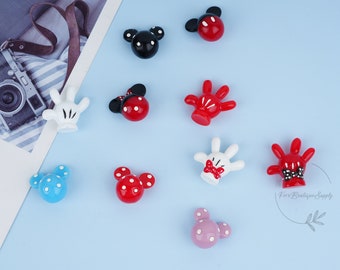 10 pcs/ensemble mignons 3D tête de souris paume aimants pour réfrigérateur, aimants pour réfrigérateur dessin animé kawaii, aimant en résine, aimants décoratifs, cadeaux pour amis