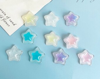 Set of 10 Multi-color Shiny Star Fridge Magnets, Cute Star Magnets For Stationery/Notice Board, Cubicle Magnet, Perfect Office Decoration