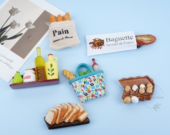 1 Stück Simulation Lebensmittel Kühlschrankmagnet, kreativer 3D Brot Ei Lebensmittel Kühlschrankmagnet, dekorativer Magnet, Harzmagnet, Housewarming Geschenke