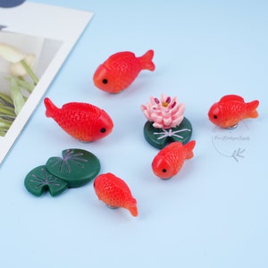 1 Set Lotus Pond Carp Fridge Magnet, 3D Simulation Miniature Animals Refrigerator Magnets, Creative Magnet. Unique Kitchen/Home Decor image 4