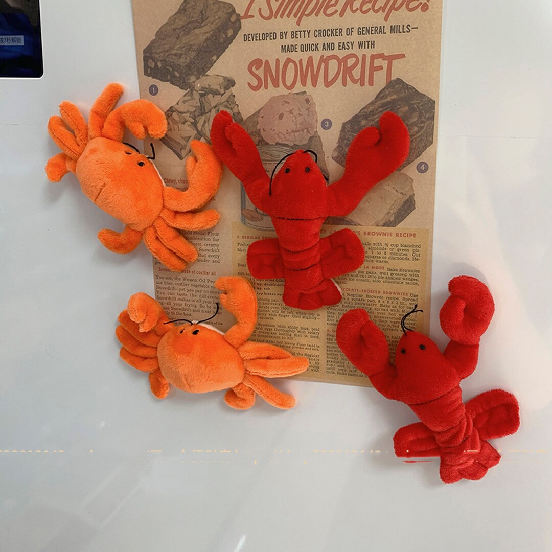 Cute Fluffy Lobster Crab Fridge Fuzzy Animals Refrigerator