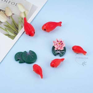 1 Set Lotus Pond Carp Fridge Magnet, 3D Simulation Miniature Animals Refrigerator Magnets, Creative Magnet. Unique Kitchen/Home Decor image 1