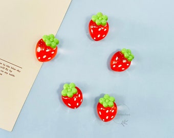 Cute Small Strawberry Fridge Magnet, Kawaii Red Strawberry Refrigerator Magnet, Resin Fruits Magnet, Whiteboard Magnets, Gift for Teachers