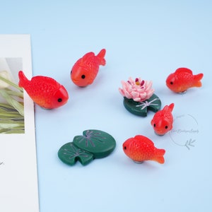 1 Set Lotus Pond Carp Fridge Magnet, 3D Simulation Miniature Animals Refrigerator Magnets, Creative Magnet. Unique Kitchen/Home Decor image 3