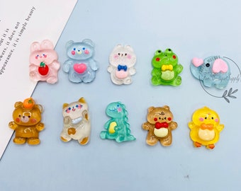 10pcs/set Lovely Clear Cartoon Fridge Magnet, Funny Animals Refrigerator Magnet, Resin Magnets, Message Magnets, Best School/Office Supplies