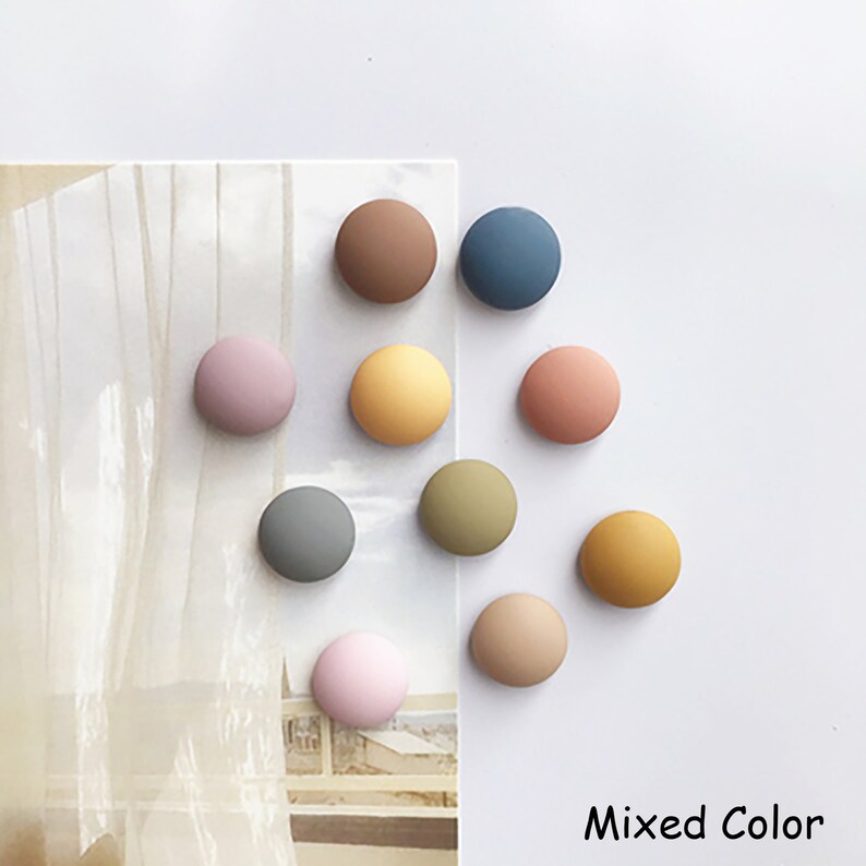 Aimant de réfrigérateur rond mat de couleur macaron, aimant de réfrigérateur géométrique en résine colorée, aimants de tableau blanc uniques, cadeau de pendaison de crémaillère parfait Mixed Color(10pcs)