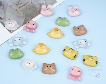 Aimant de réfrigérateur animaux mignons, adorable lapin grenouille ours pieuvre, aimants de réfrigérateur, aimants en résine, aimants décoratifs, fournitures de bureau/école