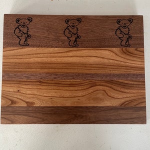 Handmade Cheese/Cutting Board Grateful Dead Dancing Bear DC Flag