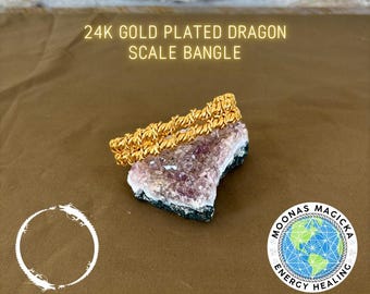 24K Gold Plated Dragon Scale Bangle