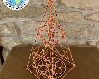 Sacred Geometry Crystal Merkaba Harmonizer Pyramid Charging Station