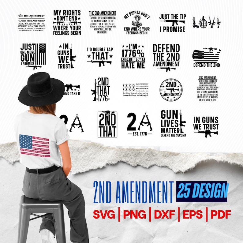 2nd Amendment Bundle Svg Pdf Png Dxf Eps Format Clipart Instant Digital ...