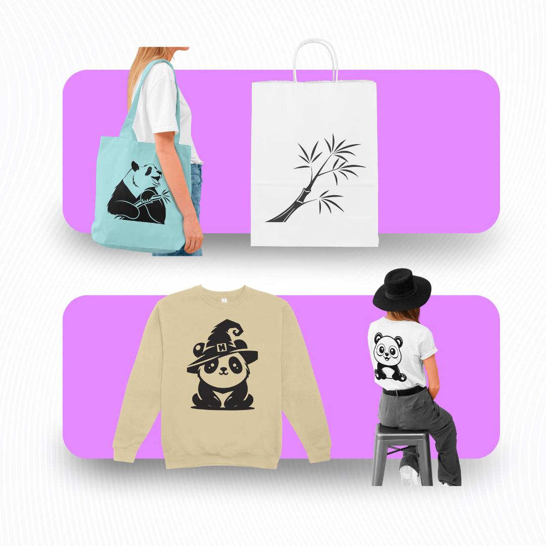 200 Panda Bundle Svg Pdf Png Dxf Eps Clipart Instant Digital Download ...