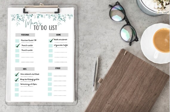 Digital Print Mum to Do List Printable Busy Mum List to - Etsy