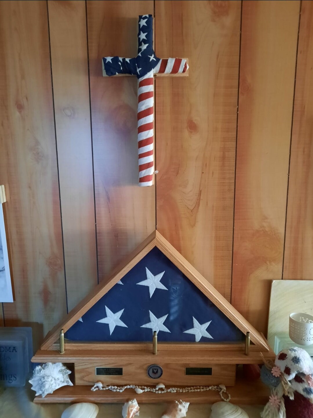 American Flag Wrapped Cross, Tattered Cross, Military Gifts, Veteran ...