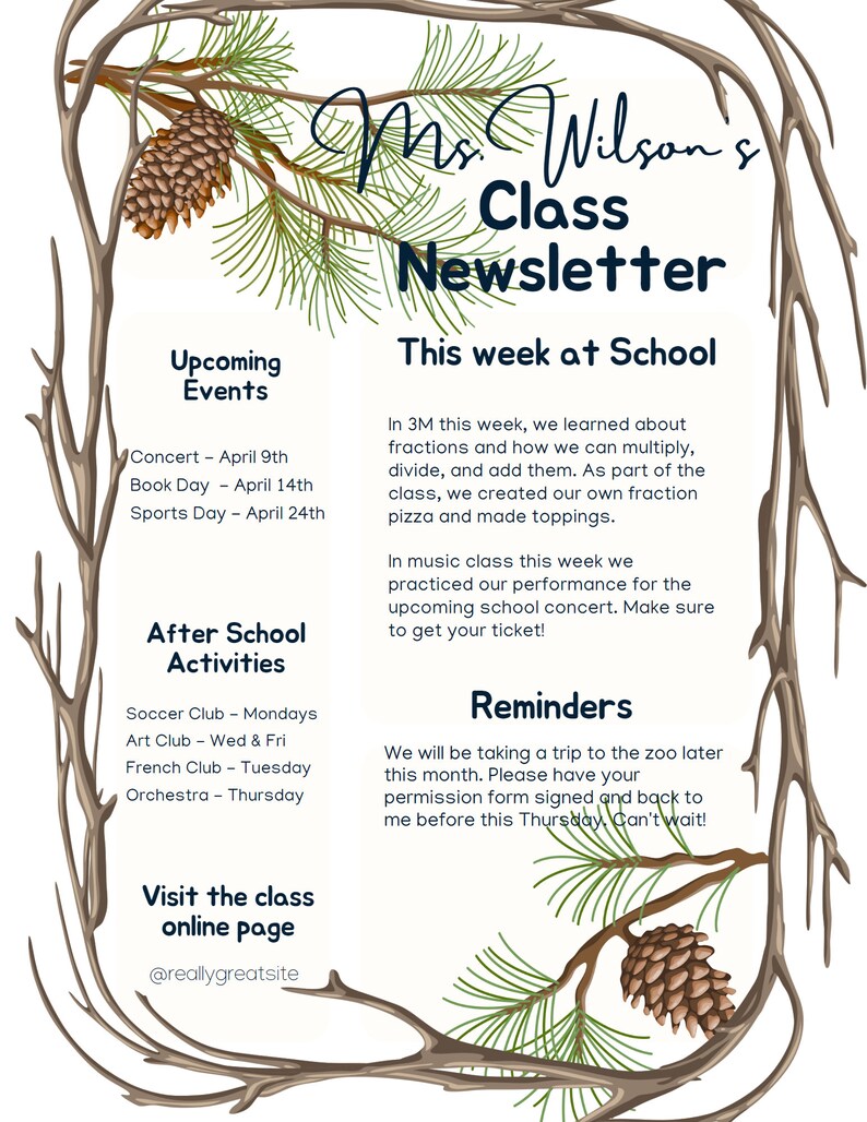 Woodlands Classroom Newsletter Bundle: Digital, Editable, Printable ...