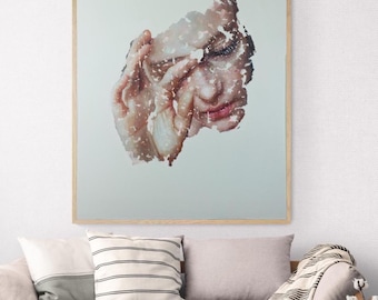 Tutti gli occhi su di me - Ritratto espressivo contemporaneo originale, olio su tela