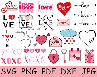 Love Svg, Love Svg Bundle, Valentine Svg, Valentine Svg Bundle, Valentine Cricut, XOXO Svg, Heart Svg Bundle