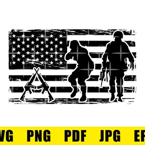 Veteran Svg, American Flag Svg, Military Svg, Grunge American Flag, Grunge Veteran Svg, Veteran Cut File, Horizontal American Flag