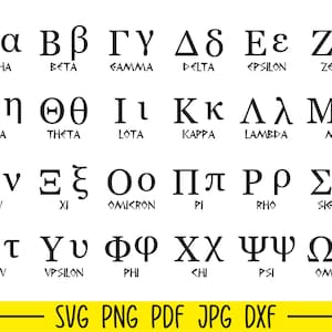 Greek Alphabet Svg, Greek Alphabet Cut Files, Greek Svg, Greek Svg Bundle, Greek Letters Svg
