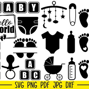 Baby Svg, Baby Svg Bundle, Baby Feet Svg Bundle, Baby Footprint Svg, Baby Feet, Baby Frame Svg