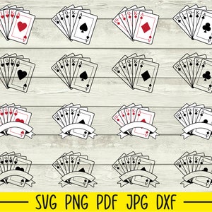 Royal Flush Svg, Playing Cards Svg, Poker Svg, Casino Svg, Gambling Svg, Cards Svg, Las Vegas Svg, Card Suits Svg, Queen of Hearts Svg