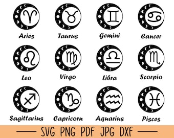 Sternzeichen-Svg-Bundle, Sternzeichen-Svg, Horoskop-Svg, Sternzeichen-Symbole-Svg, Astrologie-Zeichen-Svgs