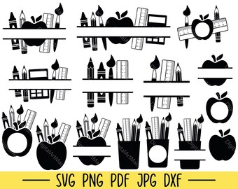 School SVG Bundle Crayon Svg Teacher Tribe Svg School Bus - Etsy