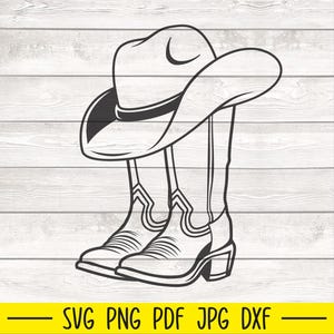Cowboy Boots Svg, Cowgirl Boots Svg, Cowboy Hat Svg, Cowboy Silhouette, Country Boots Svg, Cowboy Cut File, Western Svg, Rodeo SVG, Boot
