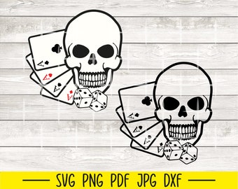 Skull Gambler Svg, Playing Cards Svg, Poker Svg, Casino Svg, Gambling Svg, Cards Svg, Las Vegas Svg, Card Suits Svg, Four of a Kind Svg